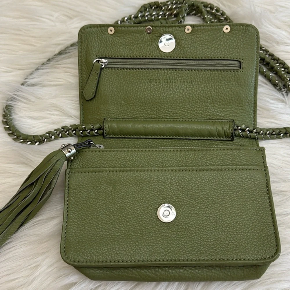 Aimee Kestenberg Alexis Chain Green Leather Small Crossbody Bag